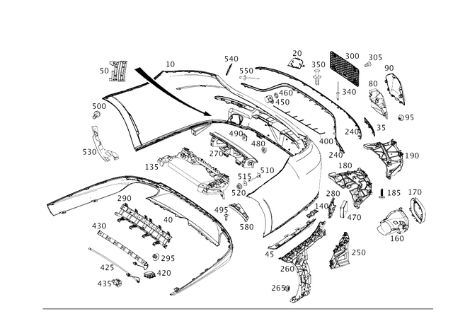 2388851401 - Attachment Parts: Trim, Bumper for Mercedes-Benz: E400, E450, E53 AMG Image image