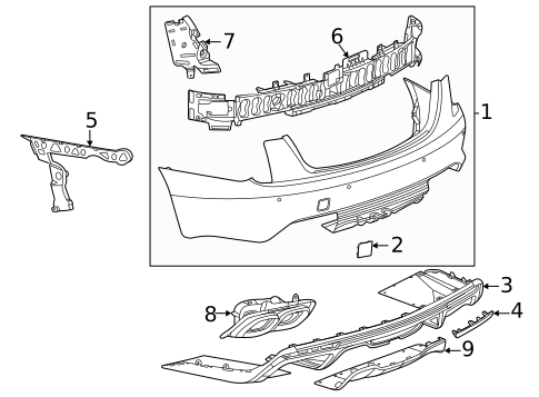 Bumper & Components - Rear for 2022 Cadillac CT5 #0