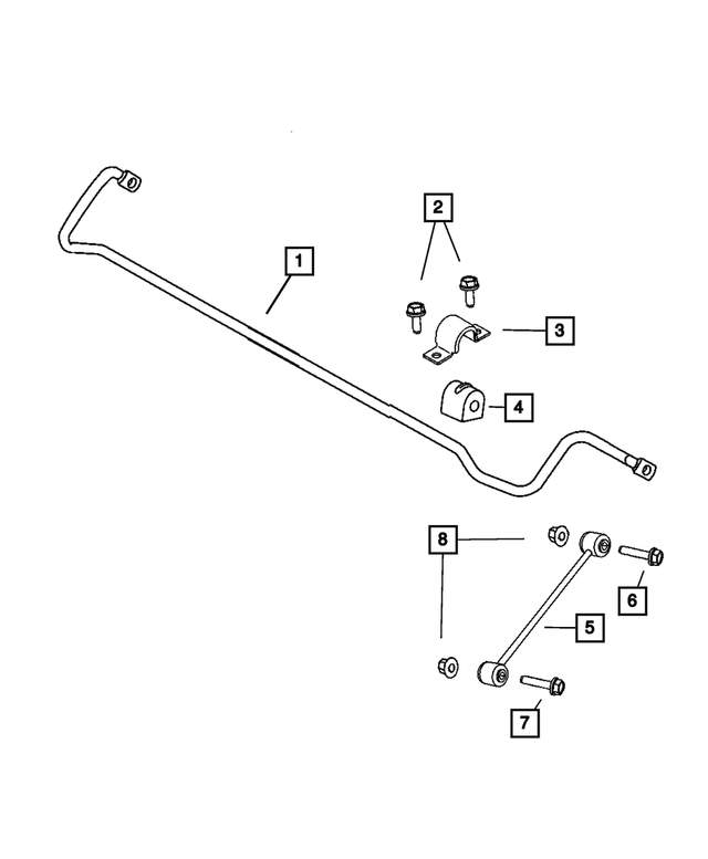 4782873AB - Rear Suspension: Rear Suspension Stabilizer Bar for Mopar Image image