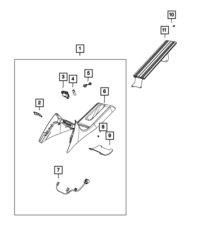 68639061AA - Interior Trim: Base Console for Mopar Image image