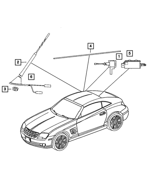 Radio, Antenna, and Speakers for 2008 Chrysler Crossfire #1