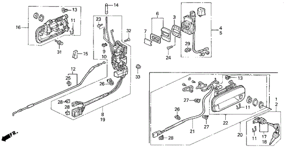 Front Door Locks for 1995 Acura Legend #0
