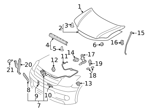 Hood & Components for 2010 Scion tC #0