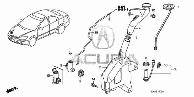 Windshield Washer (1) for 2012 Acura RL #0
