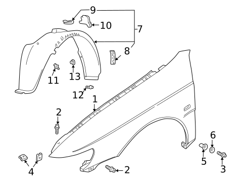 Fender & Components for 2001 Saab 9-3 #0