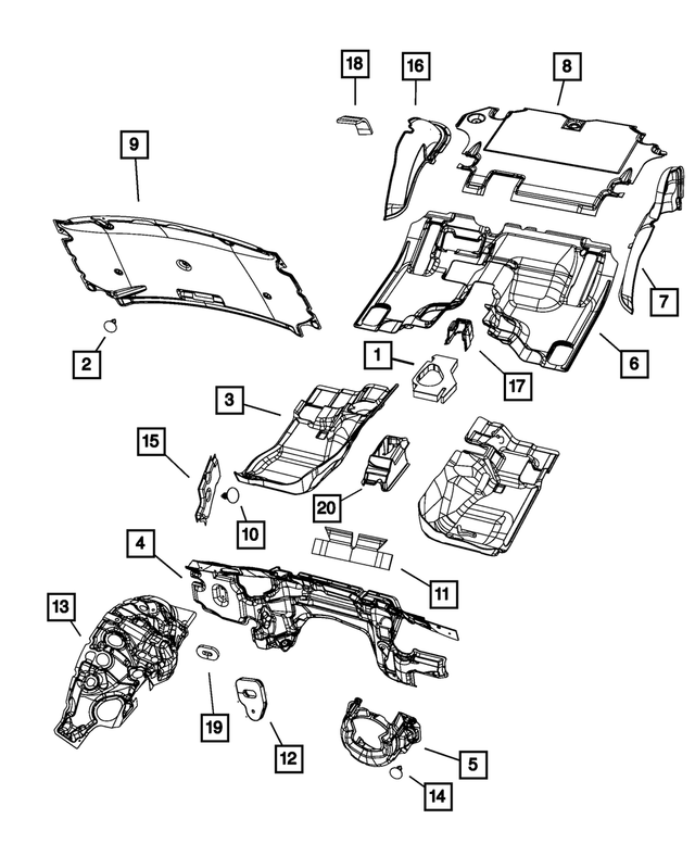 55352854AA - Interior Trim: Side Panel Insulation for Mopar Image image