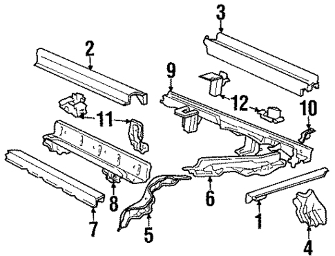 Rear Floor & Rails for 1993 BMW 525iT #0