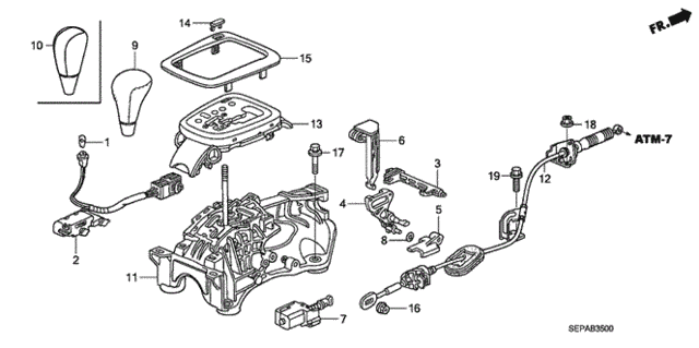 Select Lever for 2008 Acura TL #0