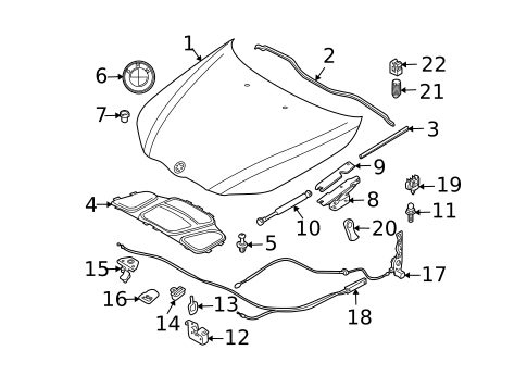 Hood & Components for 2008 BMW 535xi #0