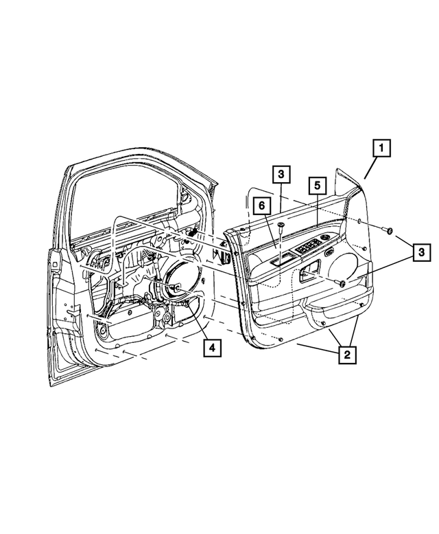 1KB861DVAA - Interior Trim: Front Door Trim Panel, Right for Mopar Image