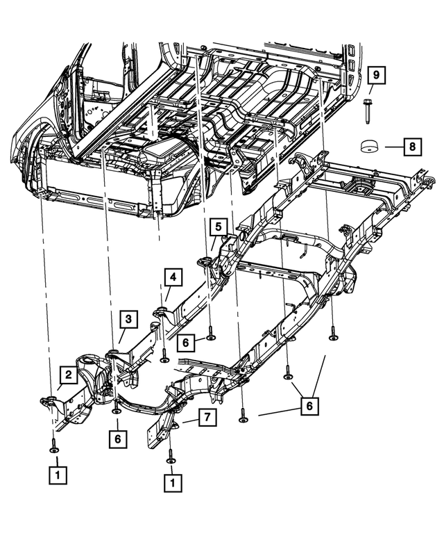 « 55366480AB – Frame, Bumper and Fascia : Maintien De Caisse Tampon pour Mopar Image »