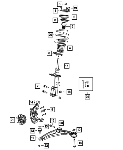 Front Suspension, Strut and Cradle for 2013 Dodge Journey #0