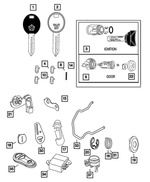 5019132AA - Wiper/Lock Cylinder and Keys: Valet Key for Chrysler: Town &amp; Country, Voyager | Dodge: Caravan, Grand Caravan Image