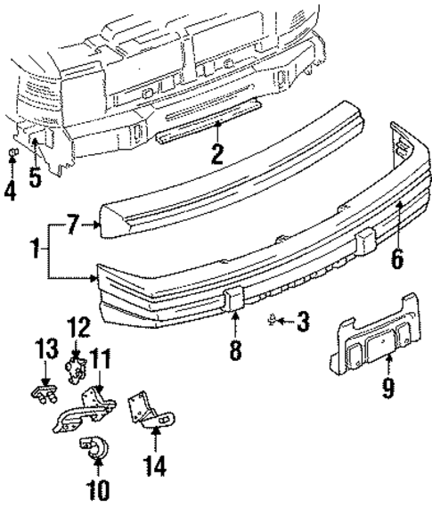 Bumper & Components - Front for 1995 Jeep Grand Cherokee #0