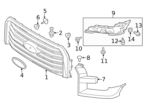 Grille & Components for 2015 Ford F-150 #2