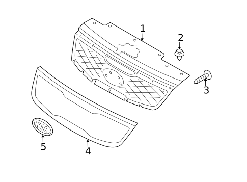 Grille & Components for 2010 Kia Rio5 #0