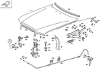 1268800360 - : Hood Lock for Mercedes-Benz: 280S, 280SE, 280SEL, 380SE, 380SEL Image