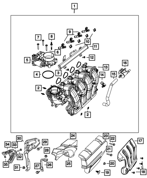 Manifolds and Vacuum Fittings for 2017 Jeep Cherokee #3