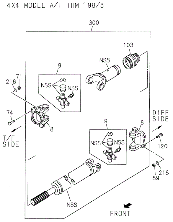 Propeller Shaft (RR.) (3) for 2000 Honda Passport #0