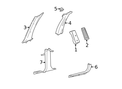 Interior Trim - Pillars for 2004 Ford Taurus #0