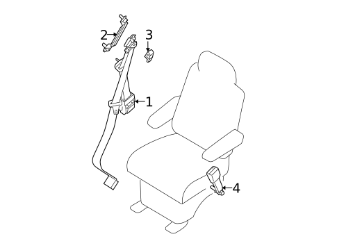 Rear Seat Belts for 2007 Nissan Quest #1