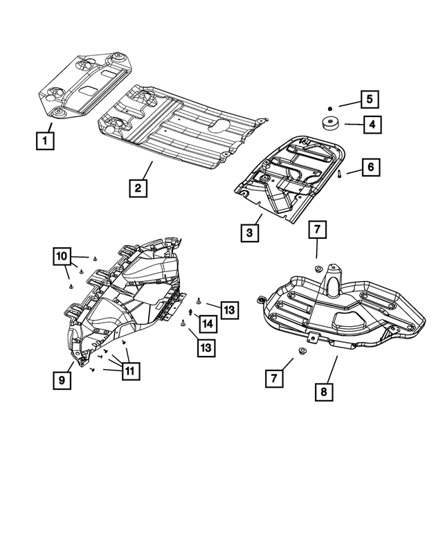 68137927AA - Frame, Bumper and Fascia: Transfer Case Skid Plate for Mopar Image