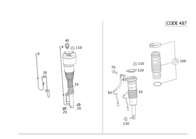 2213206513 - : Hydropneumatic Spring Leg for Mercedes-Benz Image