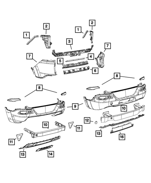 Rear Bumper and Fascia for 2015 Jeep Cherokee #0