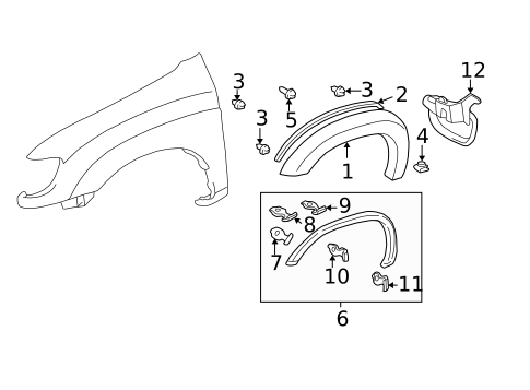 Exterior Trim - Fender for 2003 Toyota Tundra #0