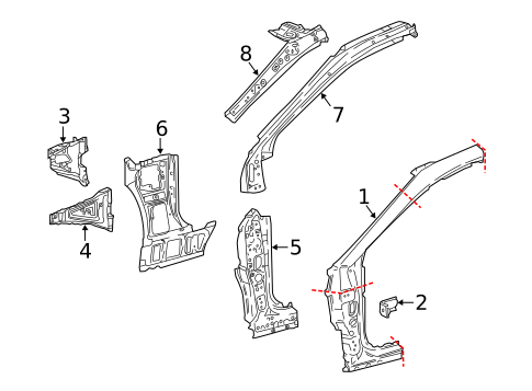 Hinge Pillar for 2020 Toyota Camry #0