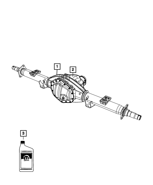 68245914AG - Rear Axle; American Axle 292 MM Single Rear Wheel; Differential and Drive Line: Rear Complete Axle Assembly for Mopar Image