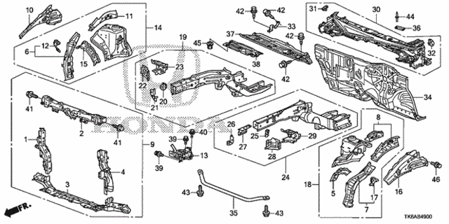 Front Bulkhead - Dashboard (KA/KC) for 2013 Honda Fit #0