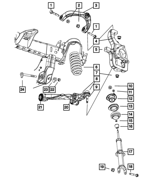 Front Suspension, Strut and Cradle for 2008 Dodge Ram 1500 #1