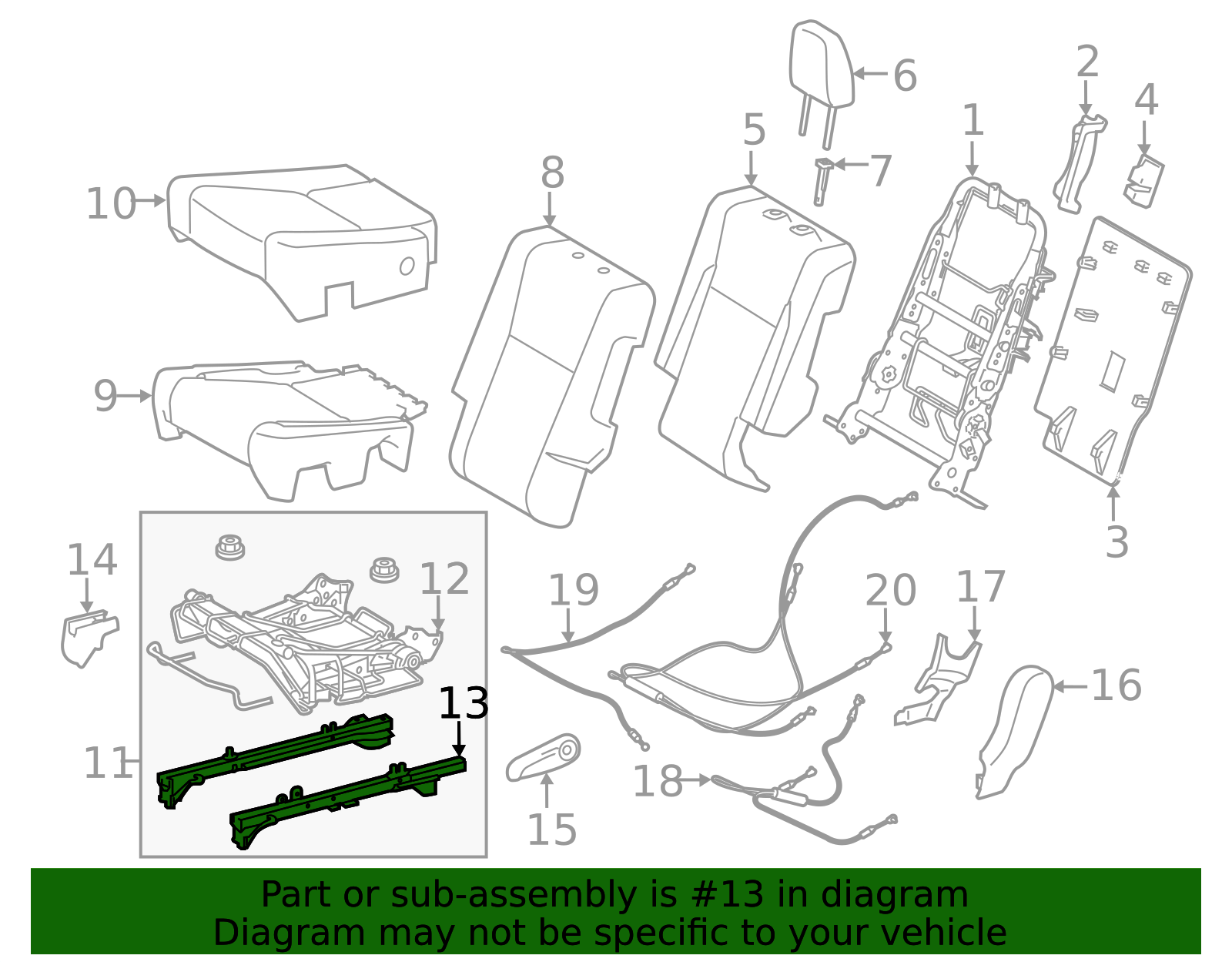 72170-0E031 - Seat Track 2016 Toyota Highlander | Longo Toyota Parts