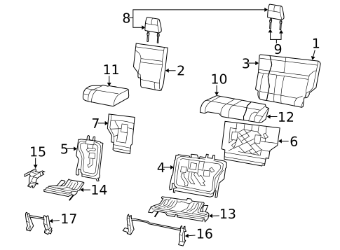 Rear Seat Components for 2007 Dodge Nitro #2