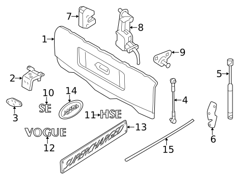 Tailgate for 2005 Land Rover Range Rover #0