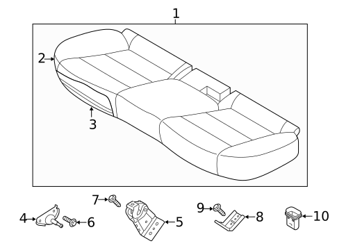 Rear Seat Components for 2019 Kia Forte #2