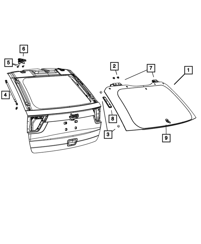 68083884AA - : Liftgate Glass Prop, Right for Mopar Image