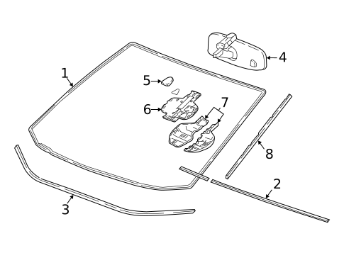 Glass - Windshield for 2021 Chevrolet Malibu #10