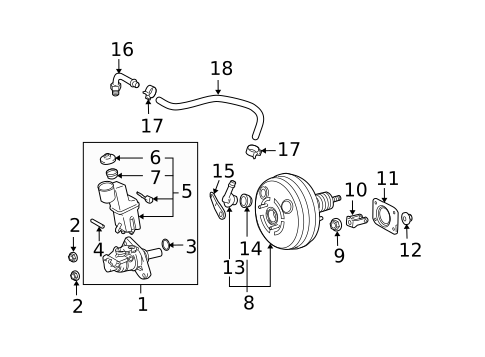 Master Cylinder - Components On Dash Panel for 2006 Toyota Highlander #1