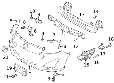 Bumper & Components - Front for 2015 Mazda 5 #0