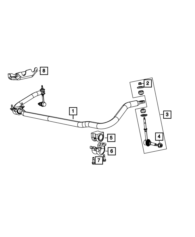 68137195AA - Front Suspension: Front Stabilizer Bar for Mopar Image image