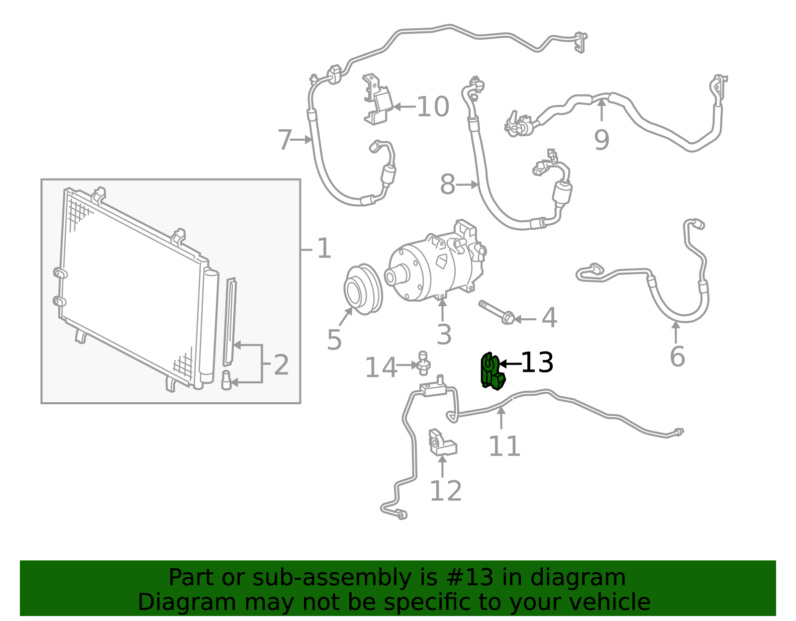 88718-07070 - A/C Refrigerant Line Hold Down 2005-2010 Toyota Avalon ...