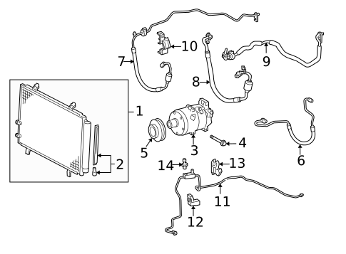 Condenser, Compressor & Lines for 2008 Toyota Avalon #0
