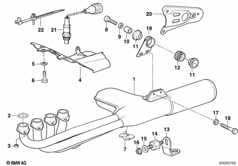Exhaust System Parts with Mounts for 1994 BMW-Motorrad K 1100 LT #0