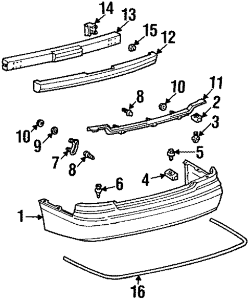 Bumper & Components - Rear for 1998 Toyota Avalon #0
