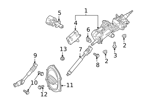 Steering Column Assembly for 2008 Toyota Land Cruiser #0