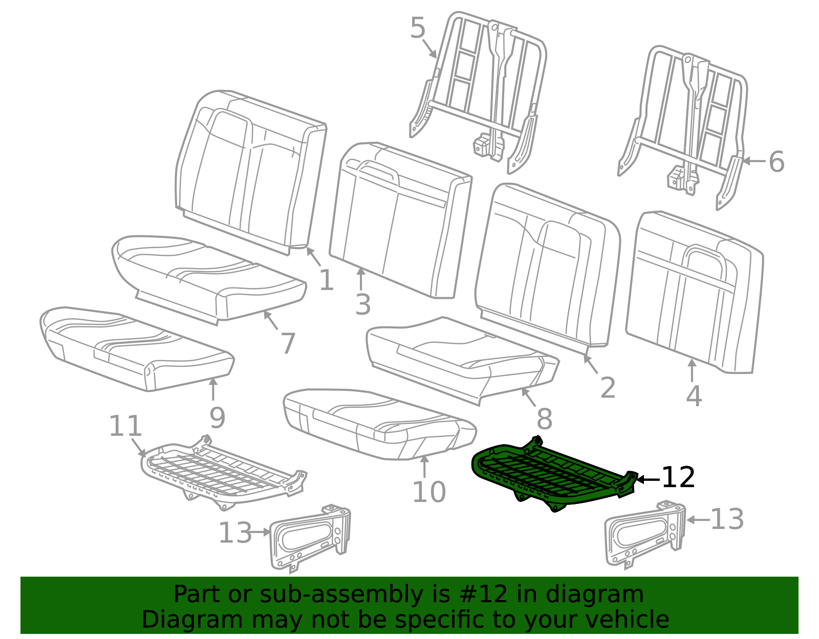 19127767 - High-Quality Rear Seat Back Frame for AutoNation Parts