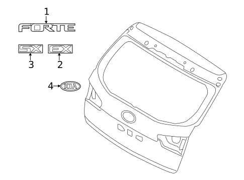 Exterior Trim - Lift Gate for 2013 Kia Forte #0