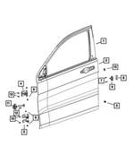 68376999AH - Doors, Door Mirrors and Related Parts: Front Door, Left for Mopar Image